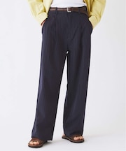 ヒールカット ルーズライト ストライプ スラックス