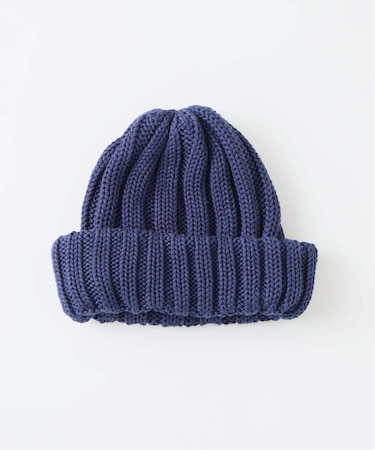 コットンブレンド ハーフリブ ニットキャップ