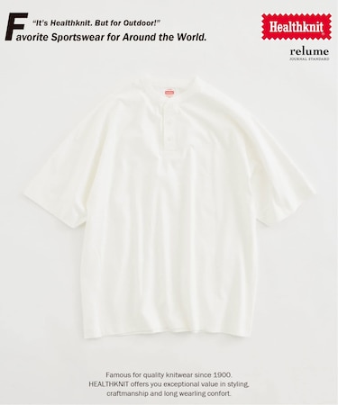 Healthknit / ヘルスニット 別注 ヘンリーネックTシャツ