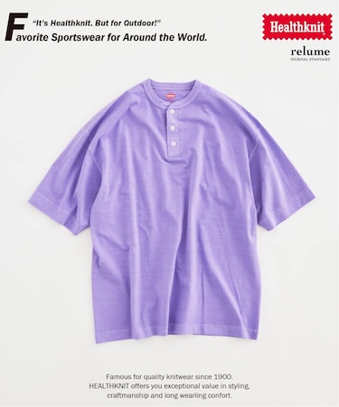 Healthknit / ヘルスニット 別注 ヘンリーネックTシャツ