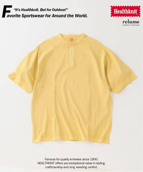Healthknit / ヘルスニット 別注 ヘンリーネックTシャツ