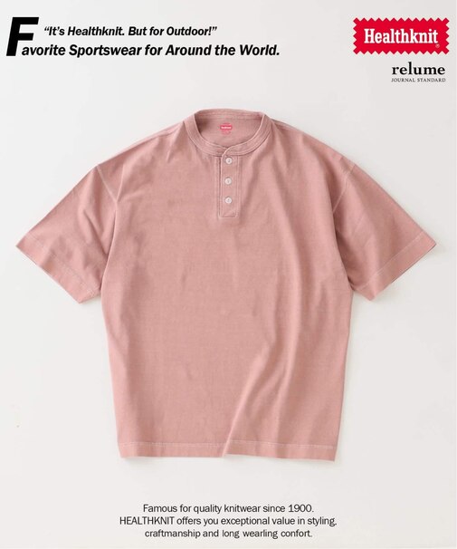 Healthknit / ヘルスニット 別注 ヘンリーネックTシャツ