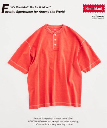 Healthknit / ヘルスニット 別注 ヘンリーネックTシャツ
