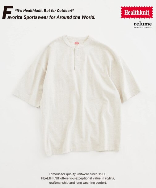 Healthknit / ヘルスニット 別注 ヘンリーネックTシャツ