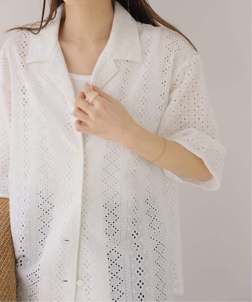 一部WEB限定追加》コットンカットワーク刺繍開襟シャツ｜ジャーナル
