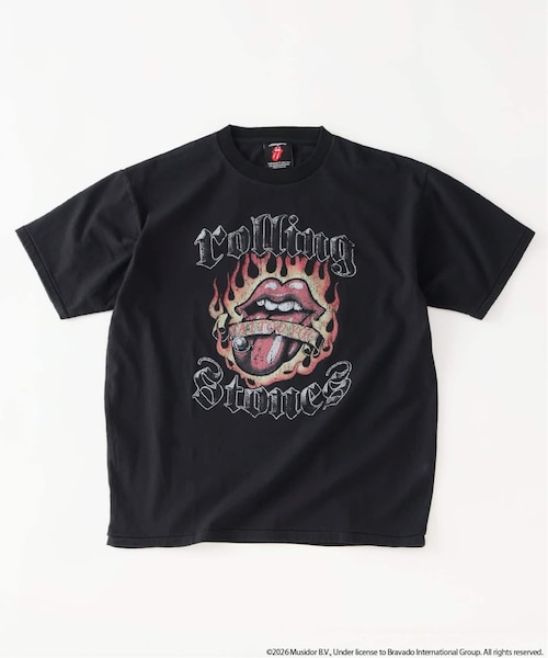リ*ド様 ローリング・ストーンズ BLACK SWAN & THE WINDSU ローリングストーンズ 別注 ヴィンテージ加工 プリントTシャツ
