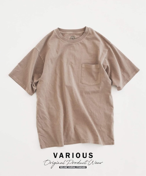 ヴァリアス ガーメントダイ ポケットTシャツ