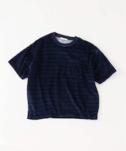 ベロア ボーダー ポケットTシャツ