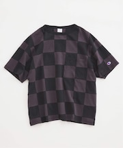 CHAMPION / チャンピオン 別注 パッチワーク チェッカーフラッグ Tシャツ