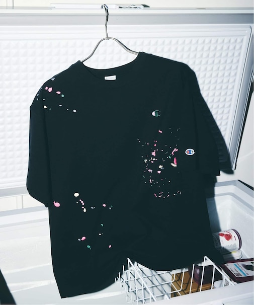 CHAMPION / チャンピオン 別注 刺繍スプラッシュ Tシャツ