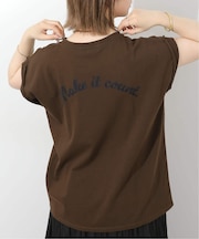 刺繍ロゴフレンチTEE