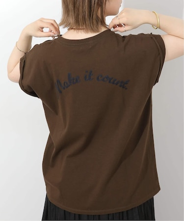刺繍ロゴフレンチTEE