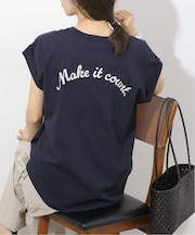 刺繍ロゴフレンチTEE