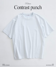 コントラスト クルーネック ポンチTシャツ
