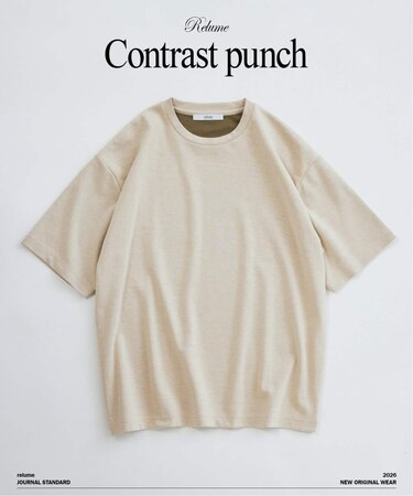 コントラスト クルーネック ポンチTシャツ