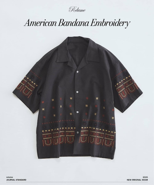 アメリカン バンダナ 刺繍 オープンカラー 半袖シャツ|ジャーナル アメリカン バンダナ 刺繍 オープンカラー 半袖シャツ|ジャーナル