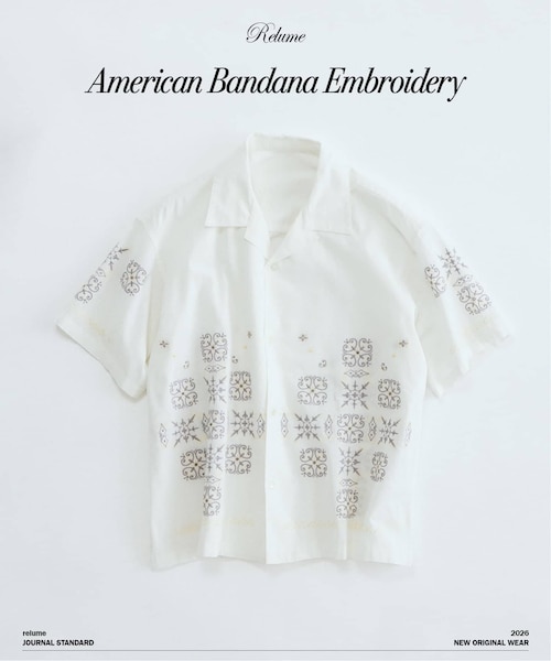 アメリカン バンダナ 刺繍 オープンカラー 半袖シャツ｜ジャーナル