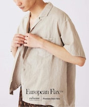 European Flax / ヨーロピアンフラックス ガーメントダイ リネン 半袖シャツ