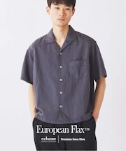 European Flax / ヨーロピアンフラックス ガーメントダイ リネン 半袖シャツ
