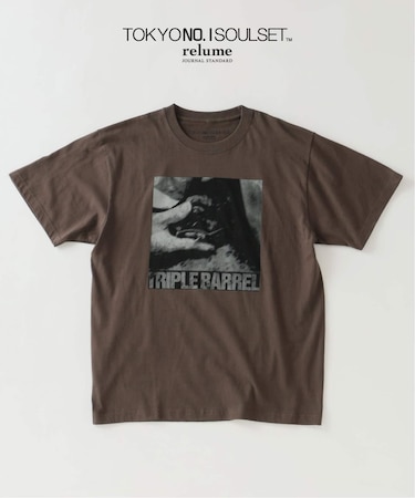 【TOKYO No.1 SOUL SET × relume】別注 “Triple Barrel” プリント Tシャツ