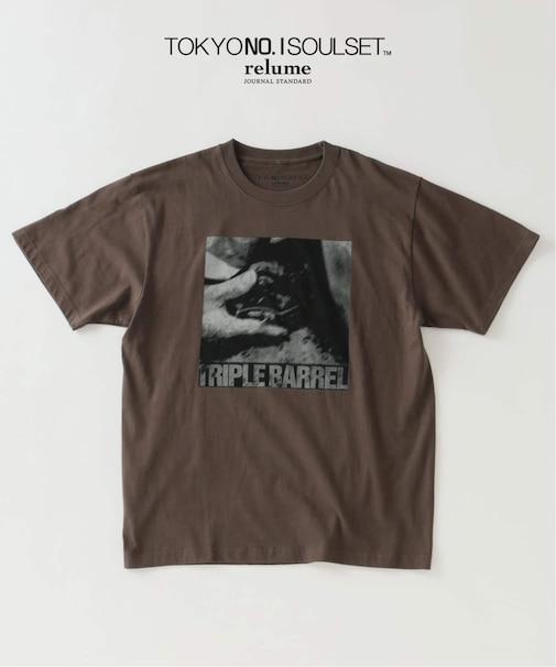 【TOKYO No.1 SOUL SET × relume】別注 “Triple Barrel” プリント Tシャツ