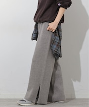 ウォッシャブルウールミックスワイドパンツ