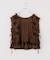 【crinkle crinkle crinkle】 3D embroidery leopard blouse