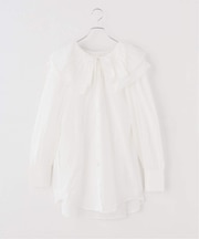【crinkle crinkle crinkle】  double ruffle neck blouse