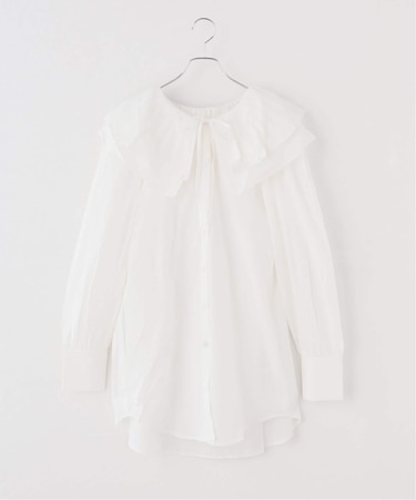 【crinkle crinkle crinkle】  double ruffle neck blouse