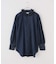 【crinkle crinkle crinkle】 indigo frill collar shirts
