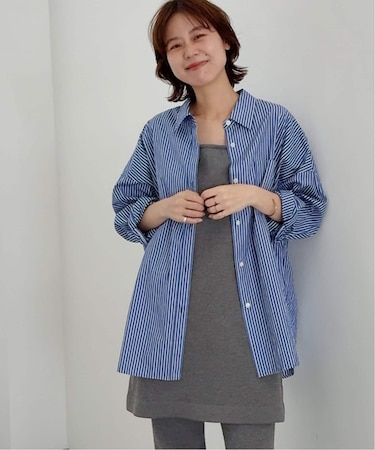 《追加 / 新色》コンパクトコットンストライプビッグシャツ
