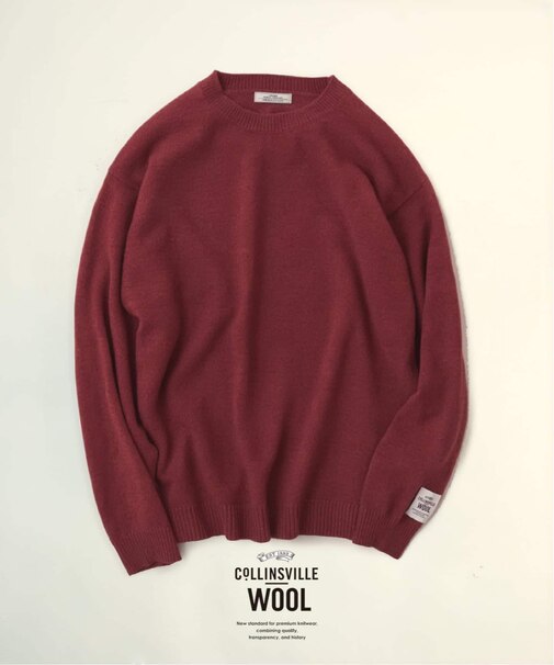 COLLINS VILLE WOOL / コリンズ ビル ウール クルーネック ニット