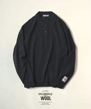 COLLINS VILLE WOOL / コリンズ ビル ウールニット ポロシャツ