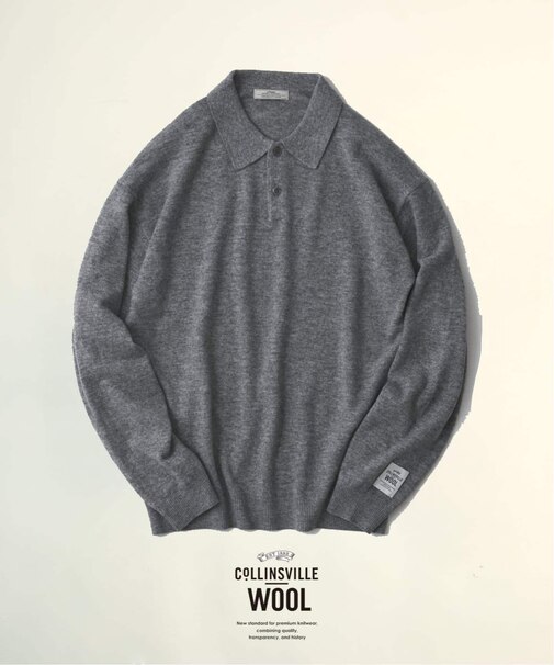 COLLINS VILLE WOOL / コリンズ ビル ウールニット ポロシャツ
