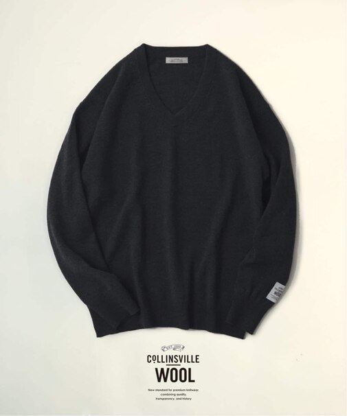 COLLINS VILLE WOOL / コリンズ ビル ウールニット Vネック