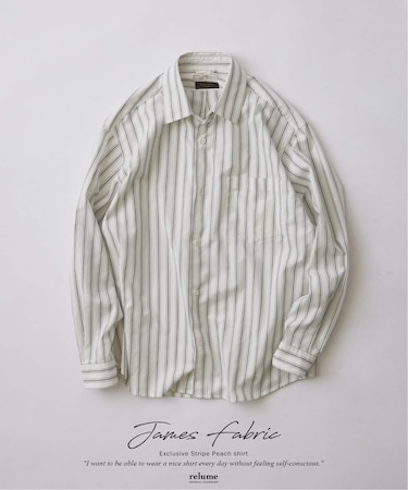 JAMES FABRIC/ジェームスファブリック ピーチ ストライプシャツ