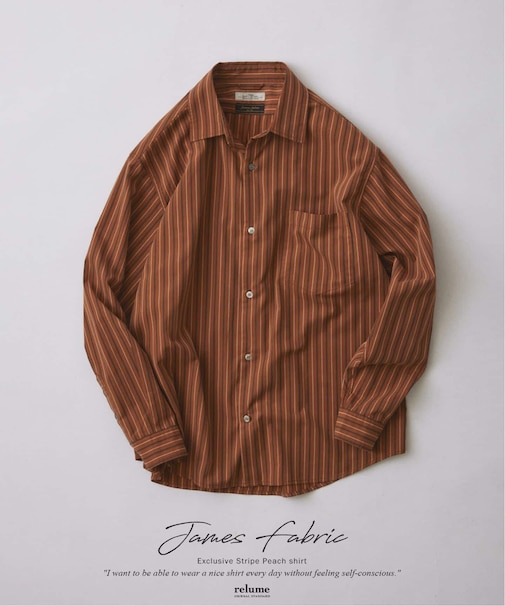 JAMES FABRIC/ジェームスファブリック ピーチ ストライプシャツ