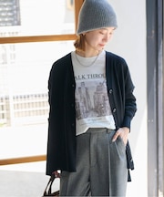 《一部WEB限定追加2》BiellaYarnワイドVネックカーディガン