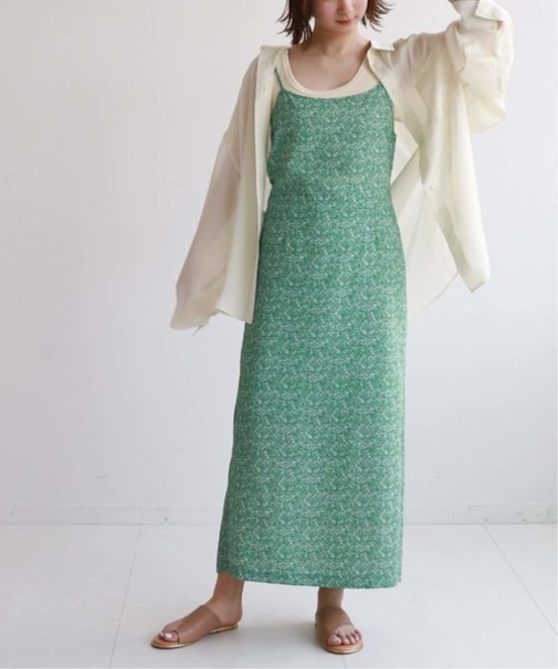 SLOBE citron. フラワーヘルシーキャミワンピース◆