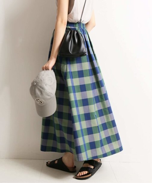《追加》ギンガムチェックタフタランダムタックスカート◆