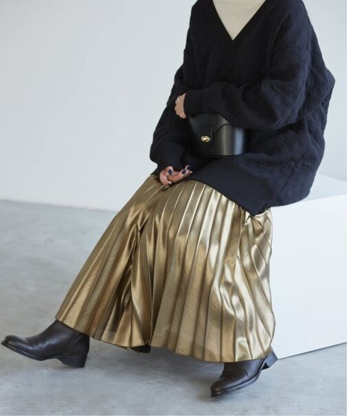 グリッタープリーツスカート◆