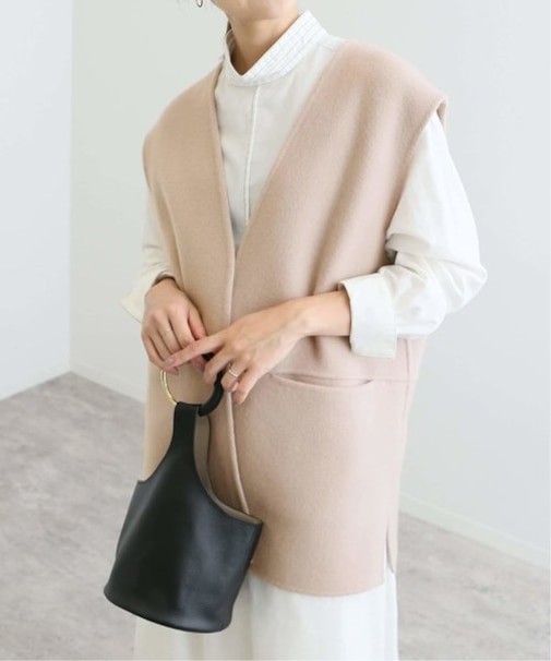 ダブルフェイスウールジレ