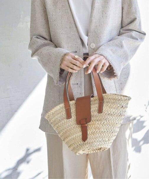 【Caterina Bertini/カテリナ ベルティーニ】 レザーフラップカゴハンドバッグ