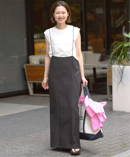SLOBE IRNA Iラインキャミワンピース&ノースリーブTeeセット 追加/2枚セット》アイラインキャミワンピース×ノースリーブTEE