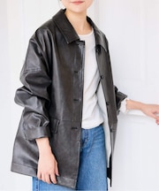《WEB限定/追加》フェイクレザーブルゾン