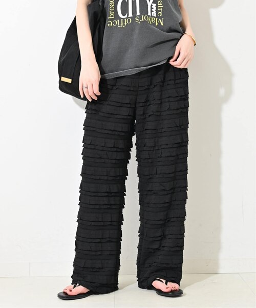 SLOBE IENA フリルカットパンツ ブラック38 WEB限定/追加》フリルカットパンツ｜フォーワンセブン スローブイエナ