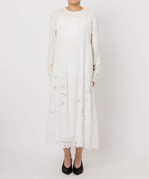 カットワークコットンキャミワンピ