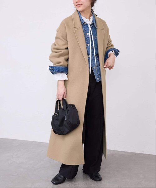 souple wool ダブルフェイスロングコート｜フォーワンセブン