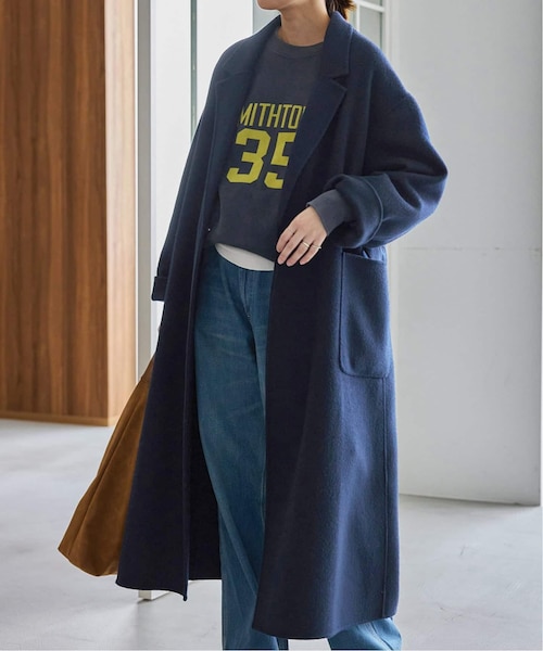 souple wool ダブルフェイスロングコート｜フォーワンセブン