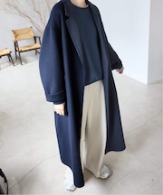 souple wool ダブルフェイスロングコート